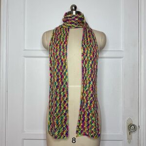 Rainbow crochet scarf